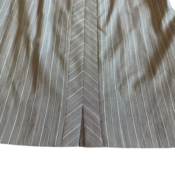 Escada Grey Pinstripe Pencil Skirt New Wool Luxury Office Size 42 Large Women's - Picture 3 of 10
